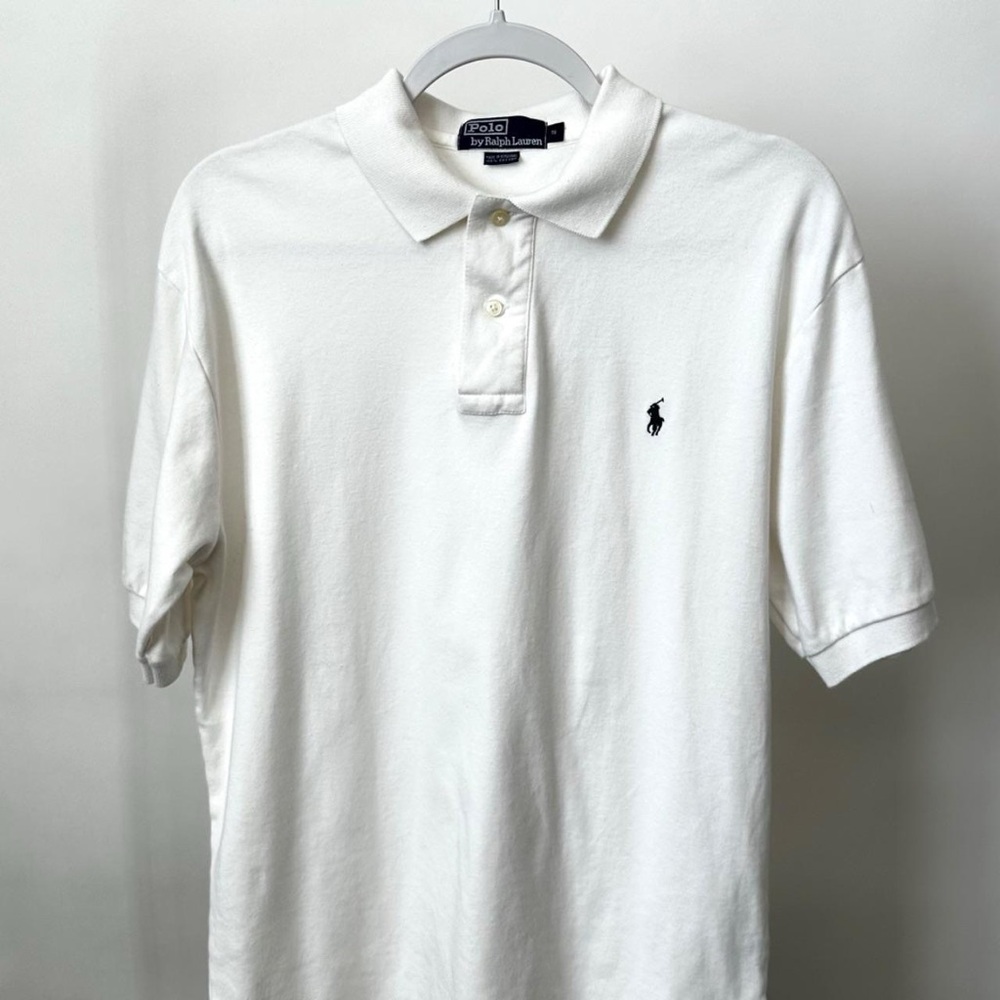 Vintage POLO RALPH LAUREN White Short Sleeve Shirt Size-Men’s Small - Picture 8 of 8